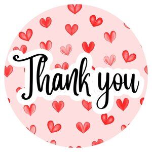 3 pages thank you stickers size 2”